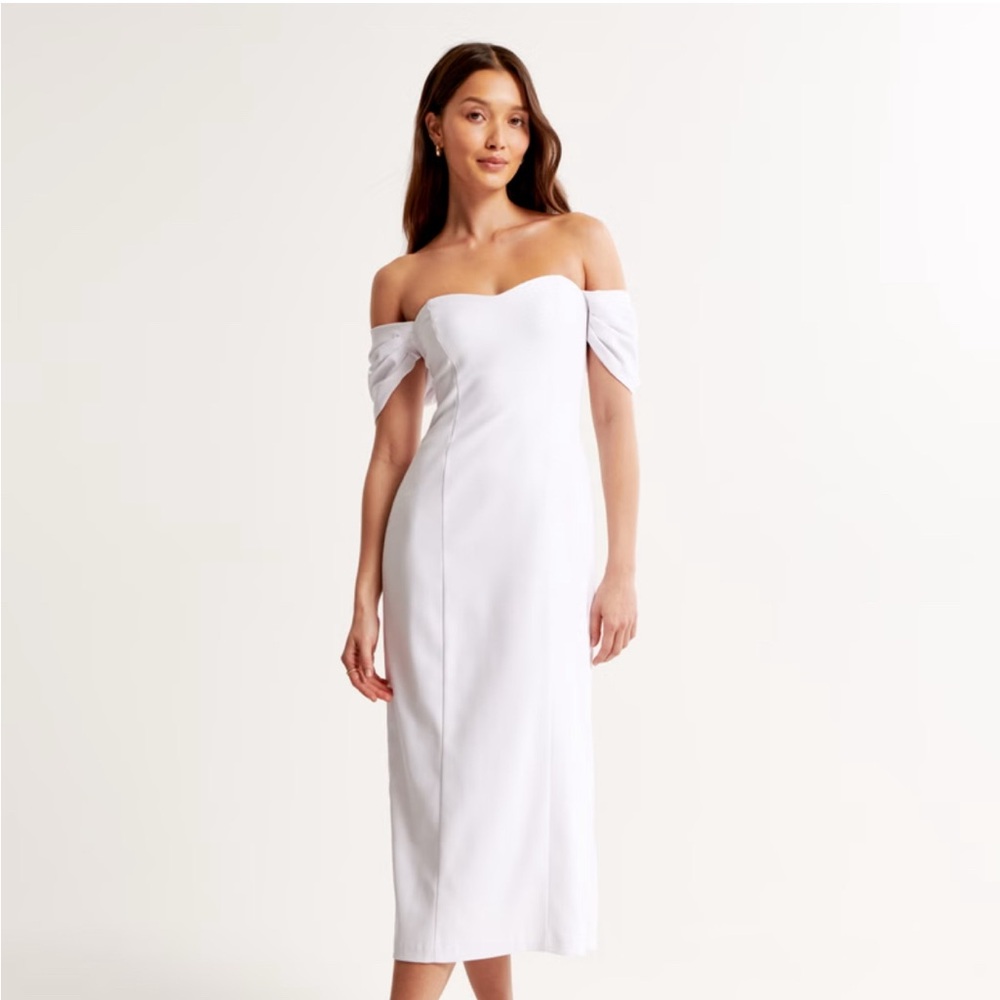 NWOT clean off-the-shoulder midi dress